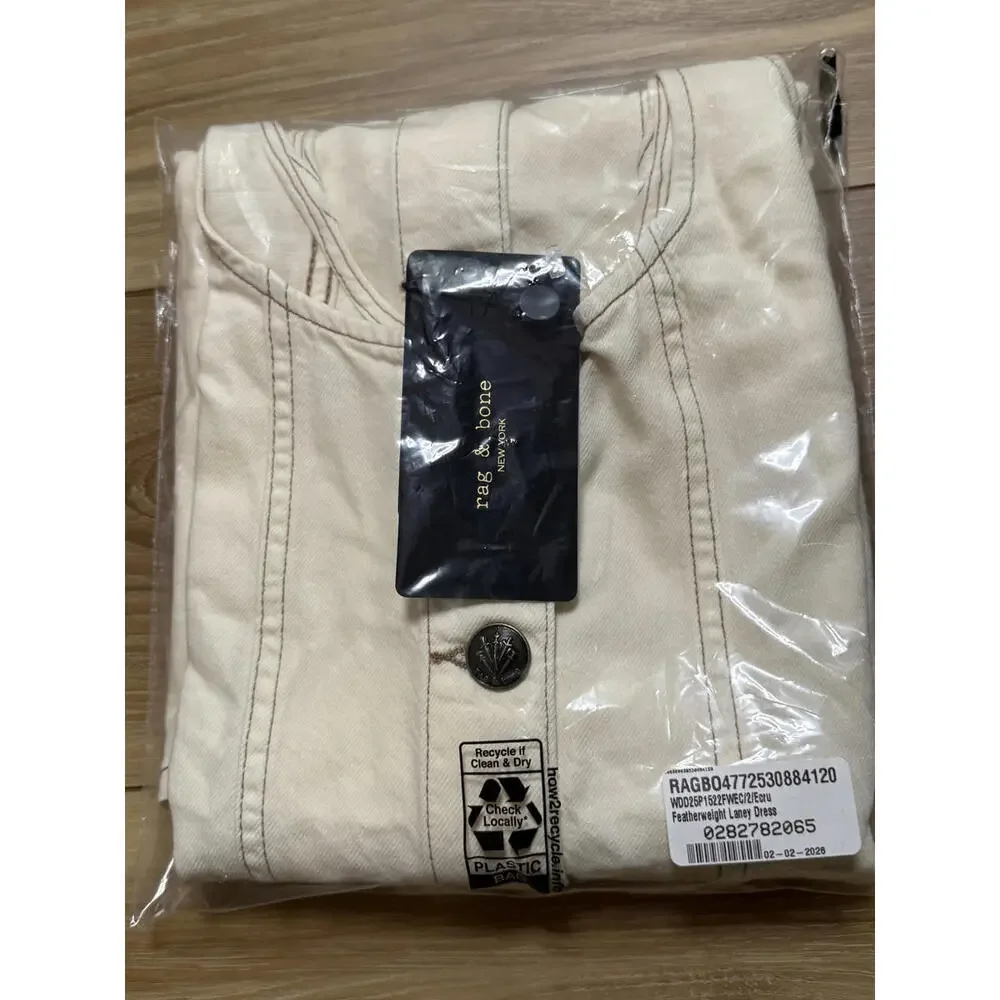 NWT! rag & bone Featherweight Laney Dress in Ecru Size 2